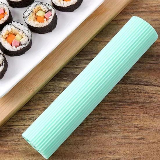 Silicone Sushi Rolling Mat with Bamboo Pattern Non-Stick Reusable Sushi Maker for Rolls Rice Balls Essential Kitchen Tool for Homemade Sushi