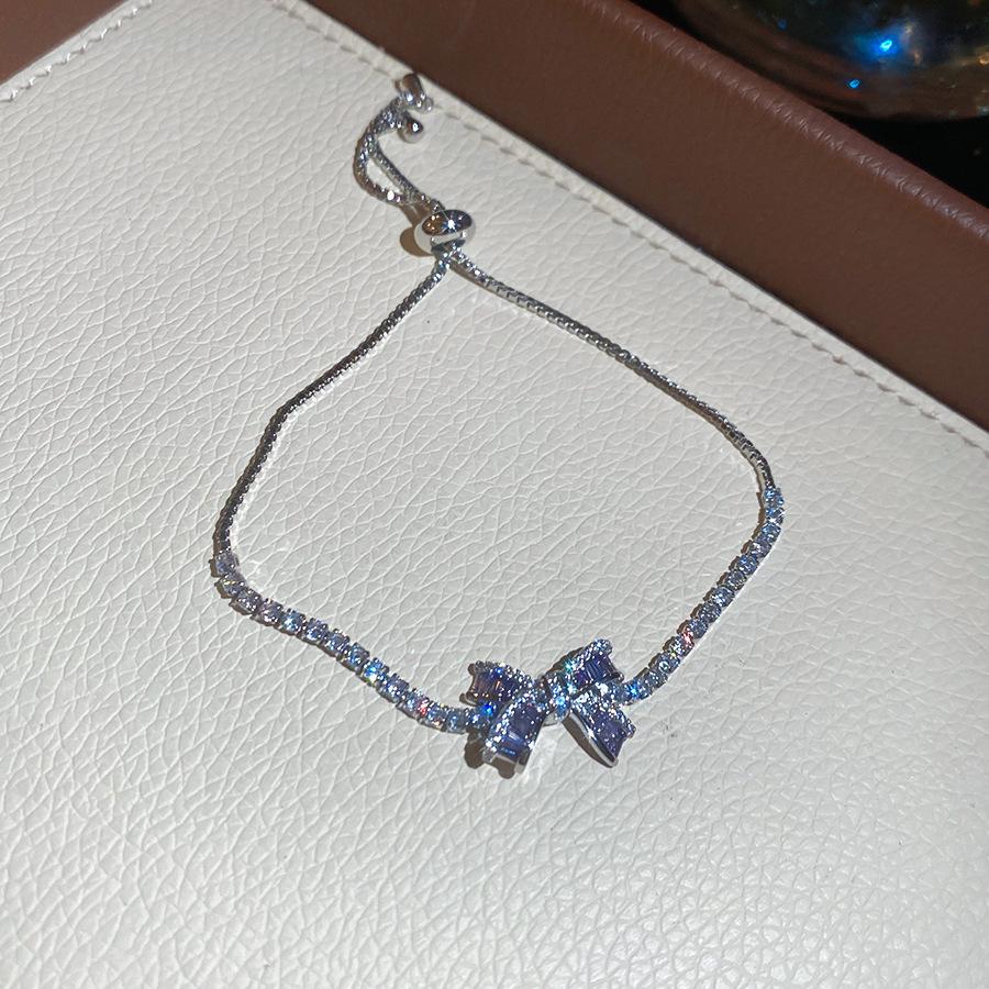 Blue Star Zirconia Hexagonal Flower Bracelet - Stylish, Versatile, and Luxurious Wrist Jewelry for Women