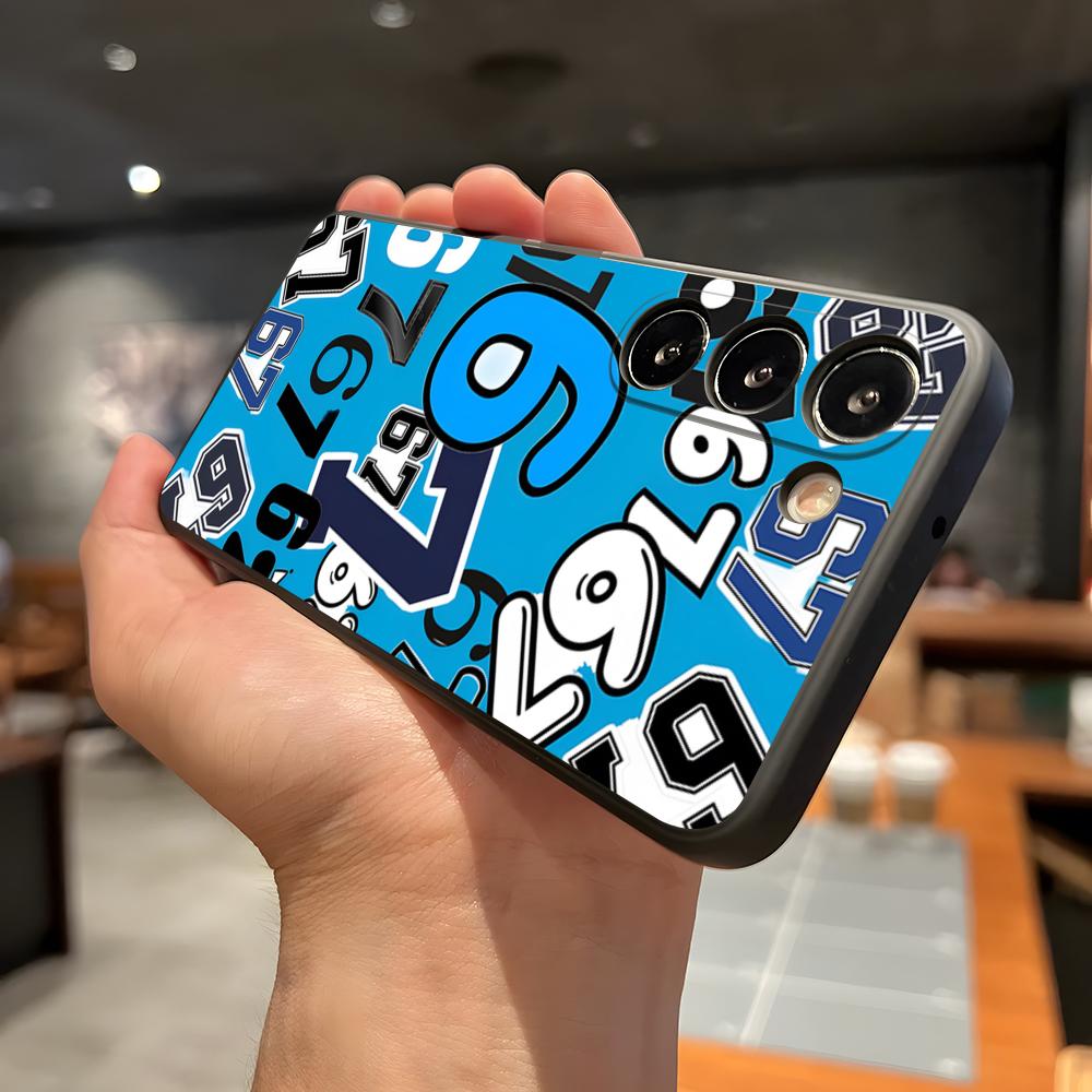 67 Six Seven Phone Case For Samsung A56 A36 A26 A16 A15 A25 A35 A55 A14 A34 A24 A54 Black Soft Shell