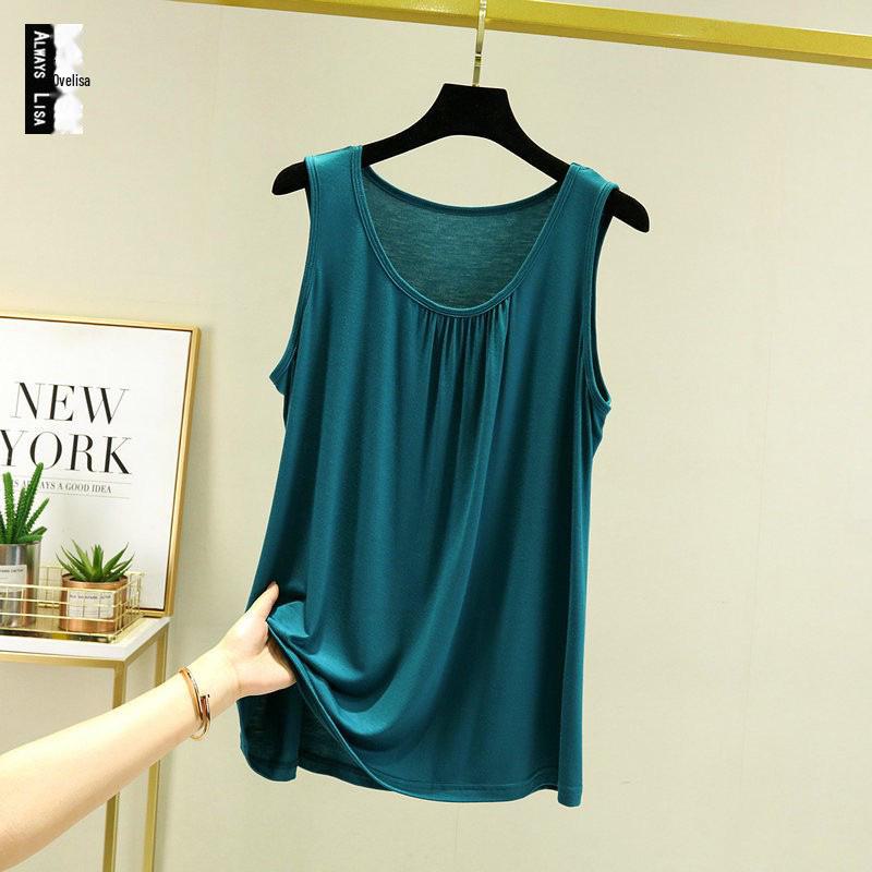 Large Sizes Women's Modal Camisole: Summer Sleeveless Loose-Fit T-Shirt-Style Top, Large Size