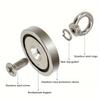 D48 D60 D75 D90 Super Strong Neodymium Fishing Magnets, Rare Earth Magnet with Countersunk Hole Eyebolt for Retrieving In River