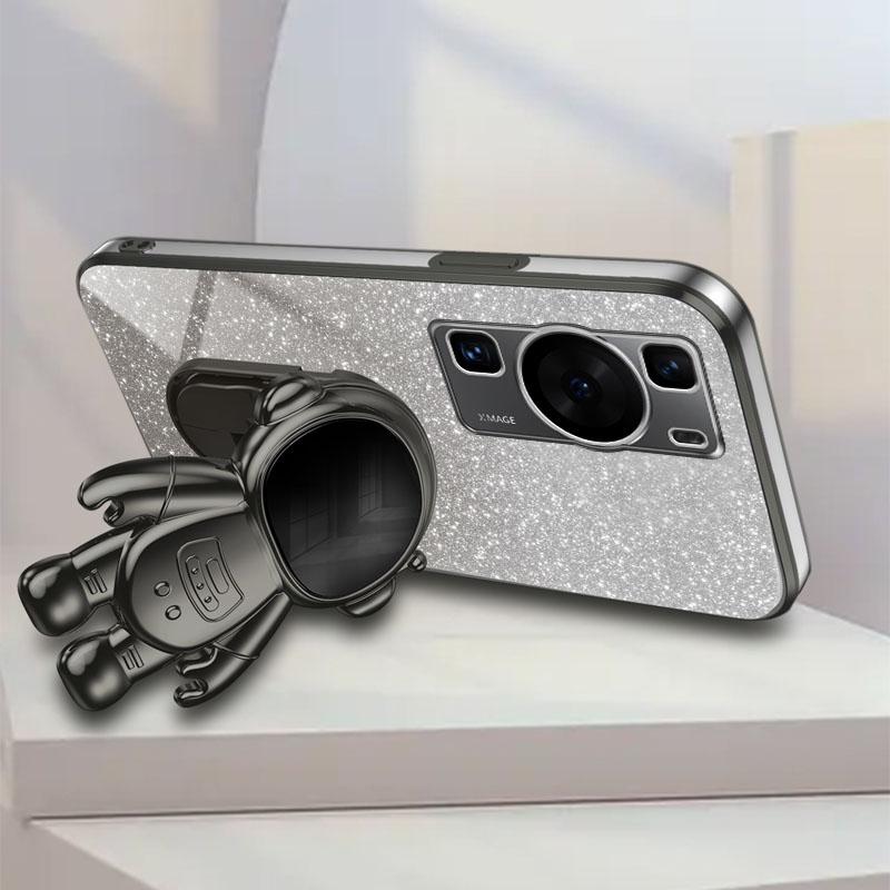 For Huawei P60 Pro Phone Case PC+TPU Anti-scratch Phone Cover with Astronaut Kickstand
