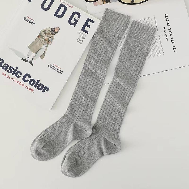 

Простые носки, Дышащие гольфы для весны и лета, Хлопковые носки, Гольфы до колена, Модные носки, Носки до икры One size светло-серый