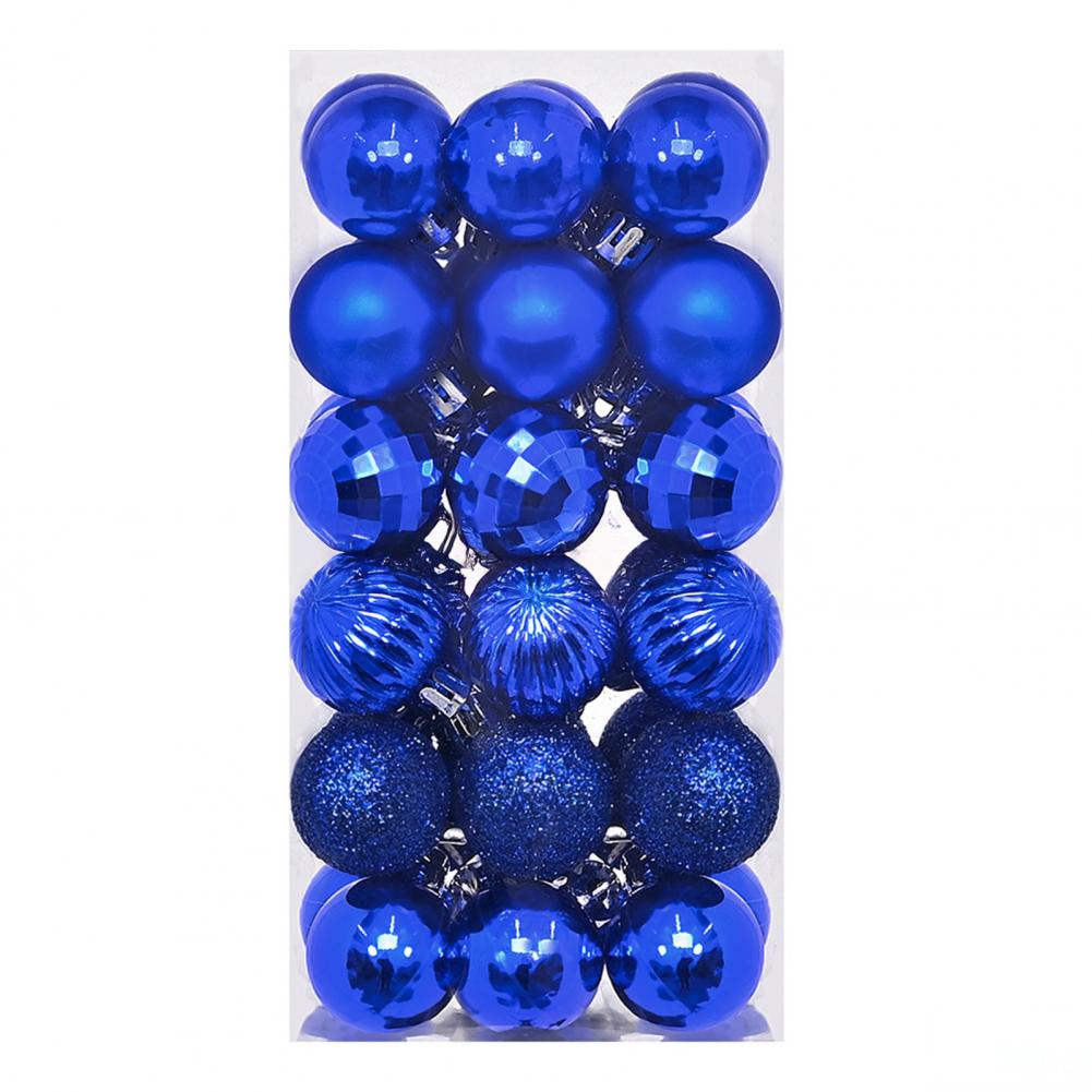 Небьющиеся рождественские украшения Рождественские шары Пластиковые украшения 36 шт. Мини Небьющиеся рождественские шары Блестящие Матовые синий