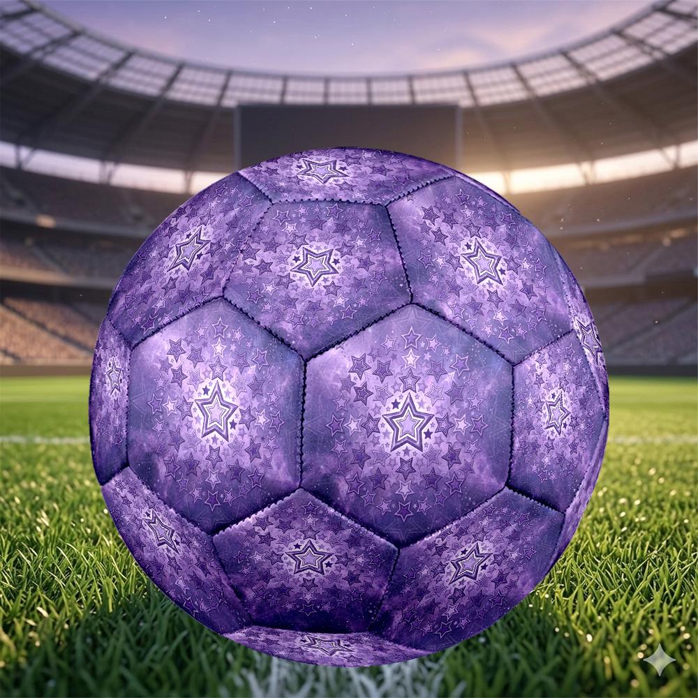 1pc Purple Star Mandala Themed Soccer Ball, Size 5, Lightweight PVC Material, Outdoor Training Soccer Ball Gift. Q62282