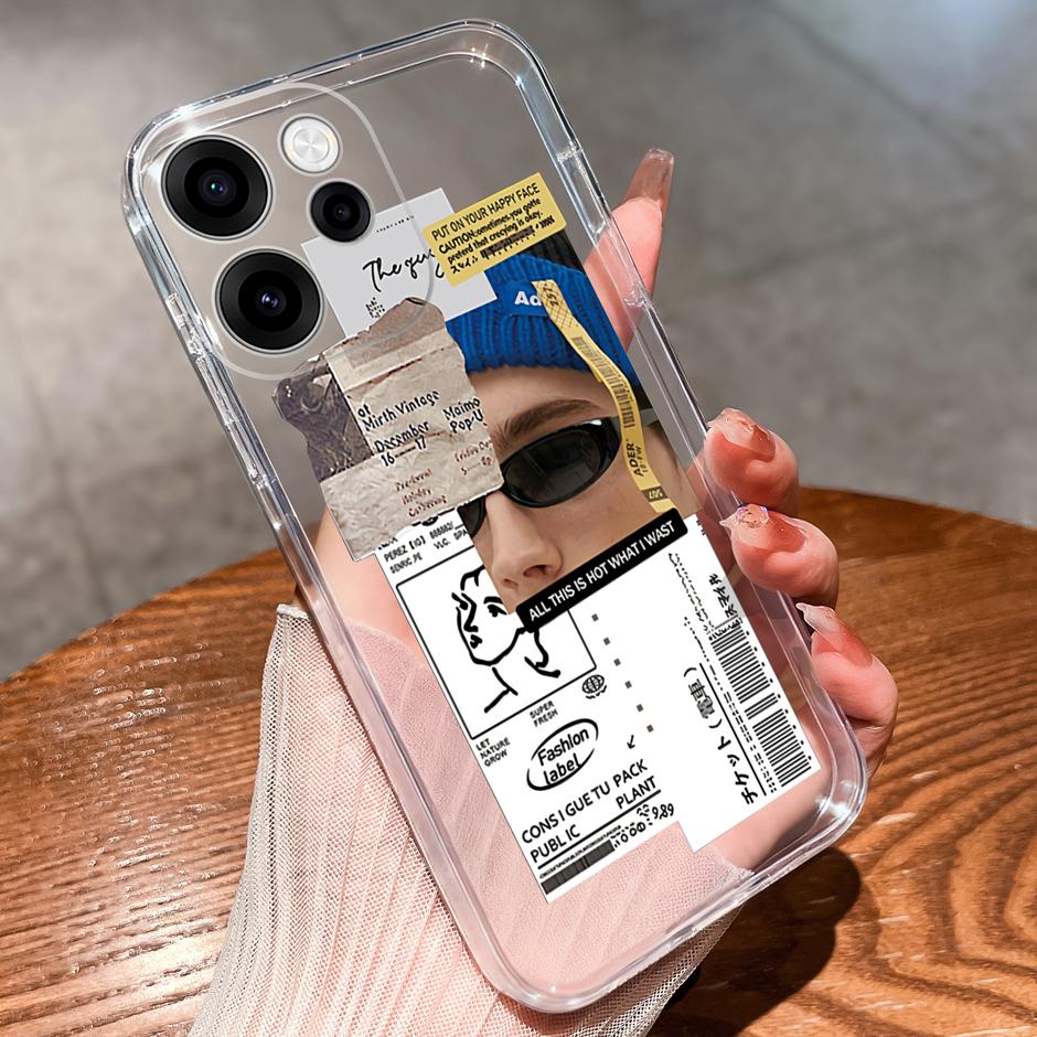 Cases For OPPO Reno15 15F 15Pro Cute Girl Love Heart Lightweight Simplicity Soft Transparent Housing For Reno 15F 15 Pro Capa
