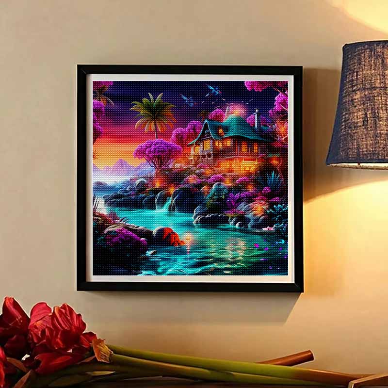 New Arrival 5D DIY Full Circle Diamond Painting "Secret Castle" Embroidery Cross Stitch Home Decor Gift