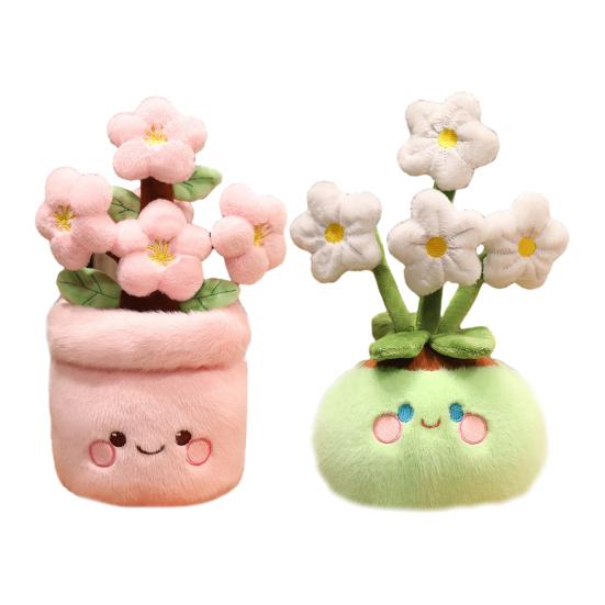 Cute Plush Vast Flower Bouquet Soft Skin-Friendly Plush Plant Doll Cute Healing Flower