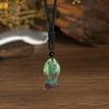 Natural crystal pendant, pink crystal, Dongling, woven fish brand necklace, jewelry