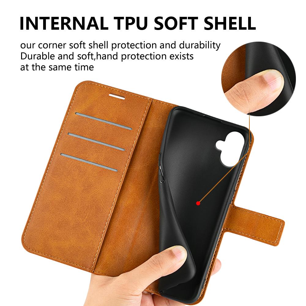 Für Samsung Galaxy A06 4G Ständerhülle Kratzfestes Kalbleder Textur Handyhülle