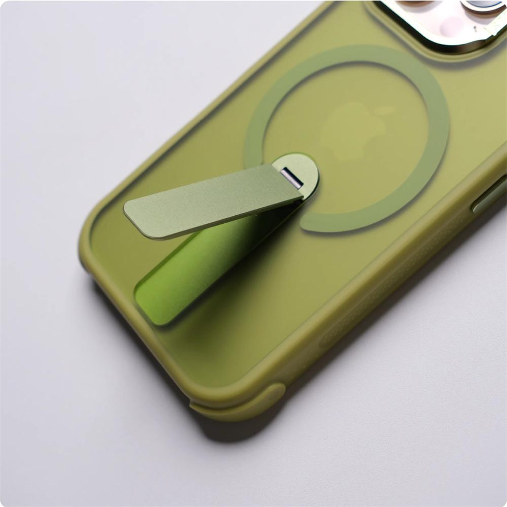 Luxury Matte Translucence Stand Shockproof Magnetic Case For iPhone 17 Pro Max 16 15 14 13 12 For Magsafe Anti-Drop Armor Cover