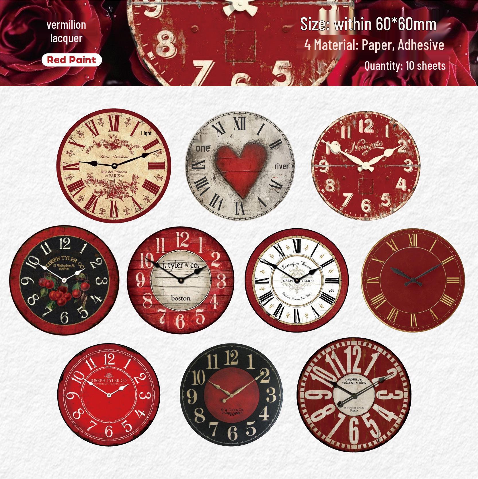 Retro Clock Theme Sticker Pack: 10 Sheets of Story and Scenery Decals