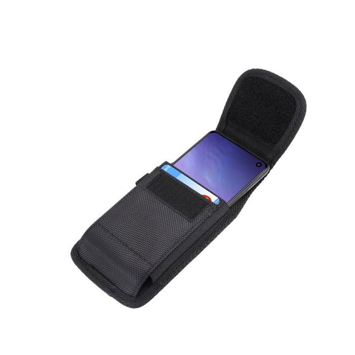 Pour ZTE Blade A35 Core (2024) Étui Housse Ceinture Verticale Cuir Nylon - Noir