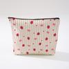 Pink Bowknot Zipper Storage Bag Travel Portable Wash Pouch Student Pencil Case Multi-Purpose Organizer for Women