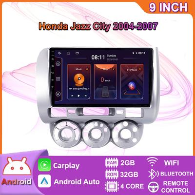 Bezdrátové autorádio Carplay pro Honda Jazz City 2004-2007 Android multimediální přehrávač videa GPS navigace WIFI 2+32GB