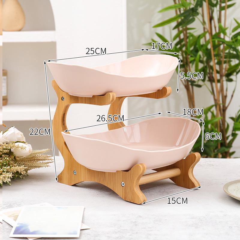 

Многослойный поднос из цельного дерева: Стильная корзина для фруктов и закусок для гостиной