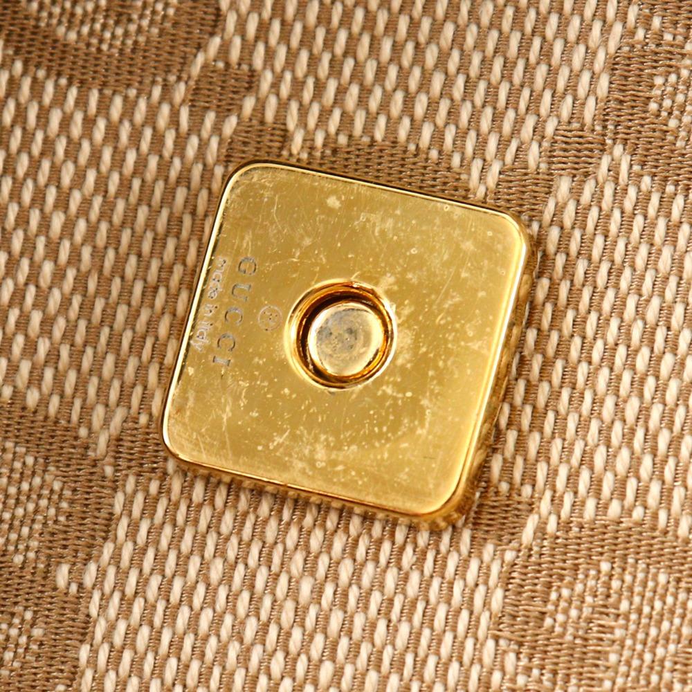 Gucci Shoulder Bag 145857 Beige GG Canvas Women Used