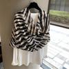 Zebra Pattern Silk Scarf Spring And Autumn Versatile Decorative Scarf Shawl Dual-Purpose High-End Scarf Retro Light Luxury Fashion Temperament