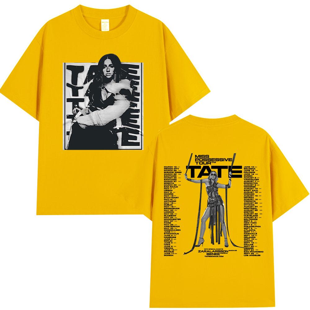 Tate McRae Miss Possessive Tour TShirts Fans Gift Men Women Summer Vintage Short Sleeve T Shirts Cotton Casual Loose Tshirt