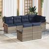 7 Piece Grey Garden Sofa Set with Cushions