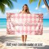 Floral Garden Theme Soft Beach Towel Personalized Custom Name Text Towel Portable for Beach Pool Travel
