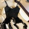 French Spicy Lace Patchwork Camisole: Elegant Autumn Slimming Design for Women
