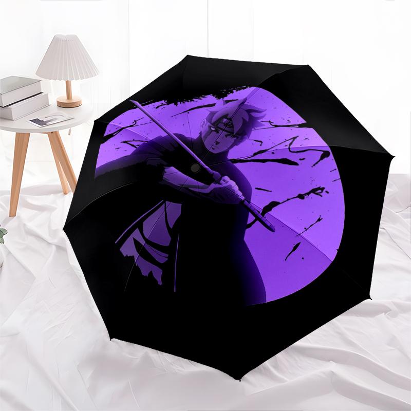 Naruto Anime pattern, automatic folding umbrella, portable and foldable design, 8 ribs, a Christmas or birthday gift.