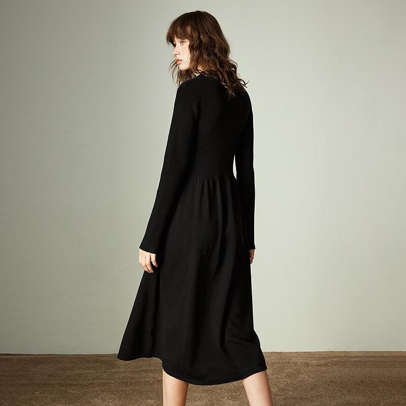 Chuyu Women's 2025 Winter Polo Neck Knit Dress