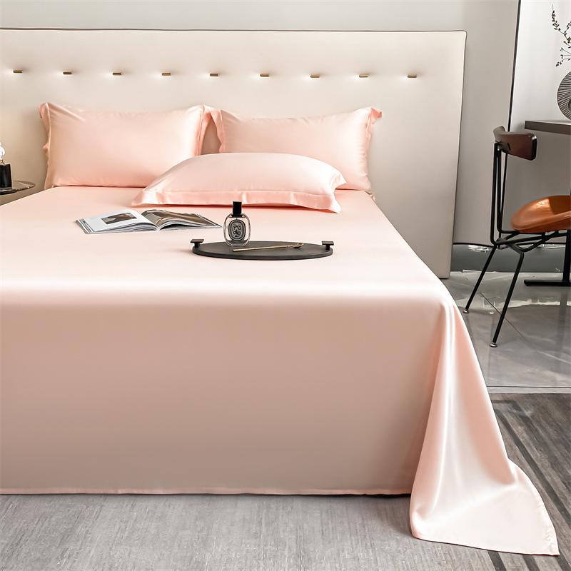 Popular 100% Cotton Sateen Bed Sheet Set - Solid Color, Long Staple Cotton, Single/Double Sizes, Three-Piece Collection