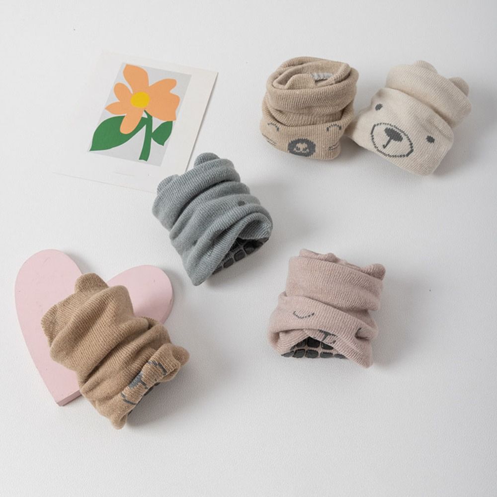 5Pairs Non-slip Toddle Step Socks Breathable Short Tube Socks Soft Baby Cotton Socks  Newborn