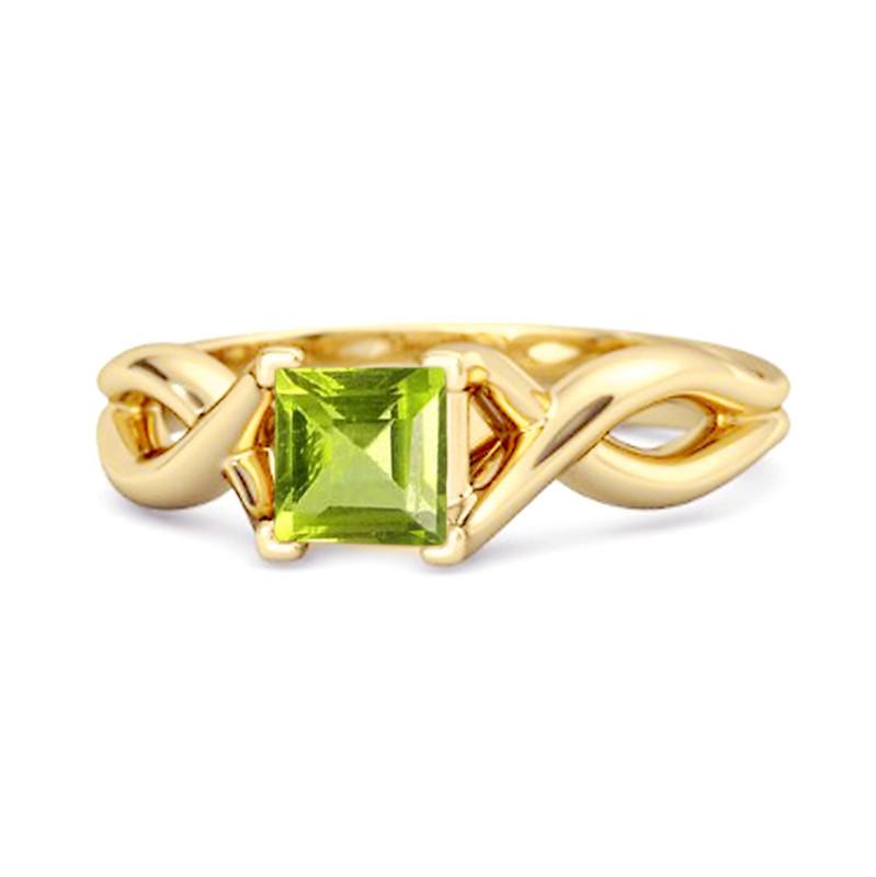 

Peridot Twisted Vine Band Ring - Sterling Silver Gold Vermeil 10.5 золотий/жовтий