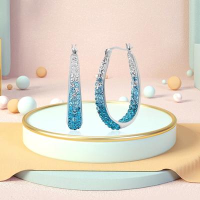 1 Pair Rhinestone Decorative Hoop Earring Valentine Day Huggie Earrings