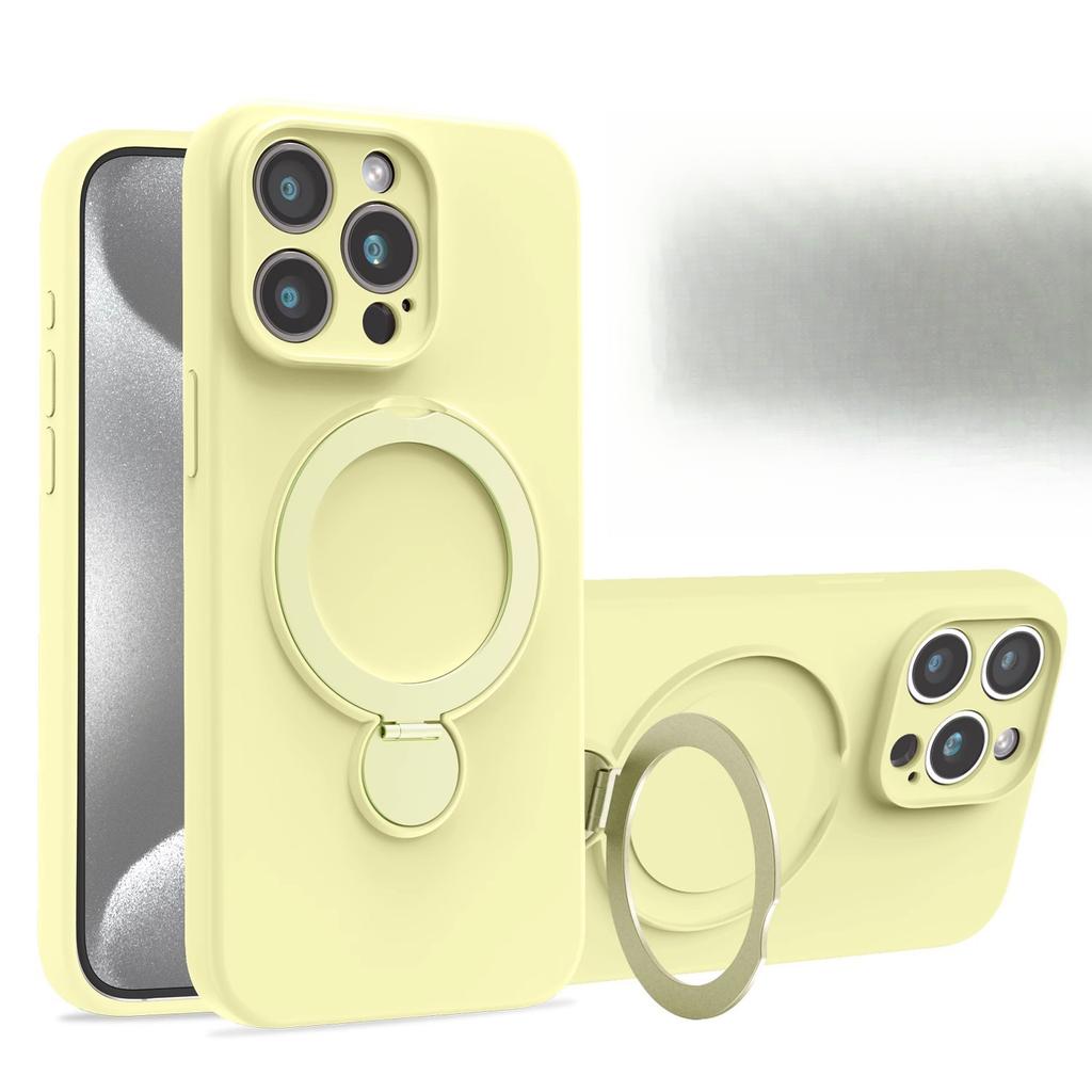 Applicable To Apple 16pro Mobile Phone Case Magnetic Suction Bracket 360° Rotating IPhone 15 Liquid 14 Anti-fall Protection Case