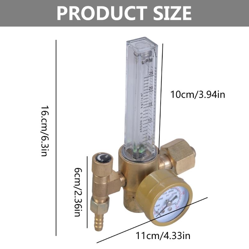 Regolatore di Flusso Gas Argon Professionale Doppia Scala per Saldatrice TIG