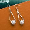 925 Sterling Silver Twisted Teardrop Braided Ball Earrings - Stylish Evening Jewelry