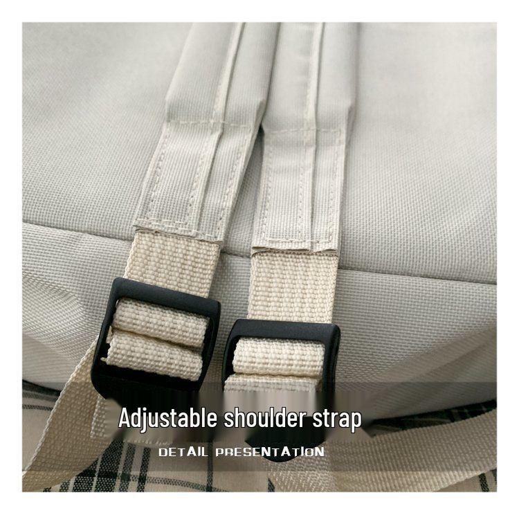 Men's and Women's Solid Color Canvas Backpack - Korean Style for High School & Middle School Students