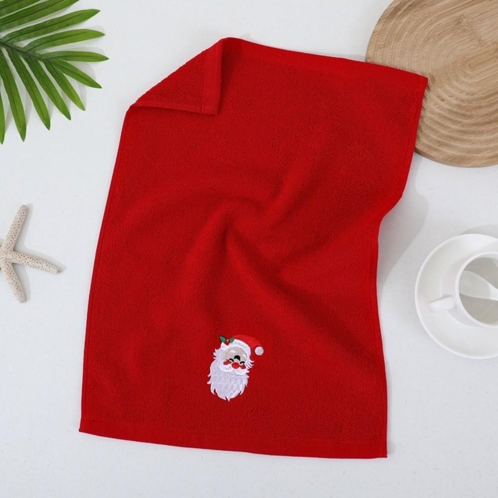 3/4Pcs Quick Dry Merry Christmas Kitchen Towels Embroidered Soft Cotton Christmas Face Towel Santa/Elk Absorbent