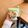 Mug with Lid Spoon High Value Ceramic Cup Niche Goblet Couple's Water Cup Household Coffee Breakfast Cup