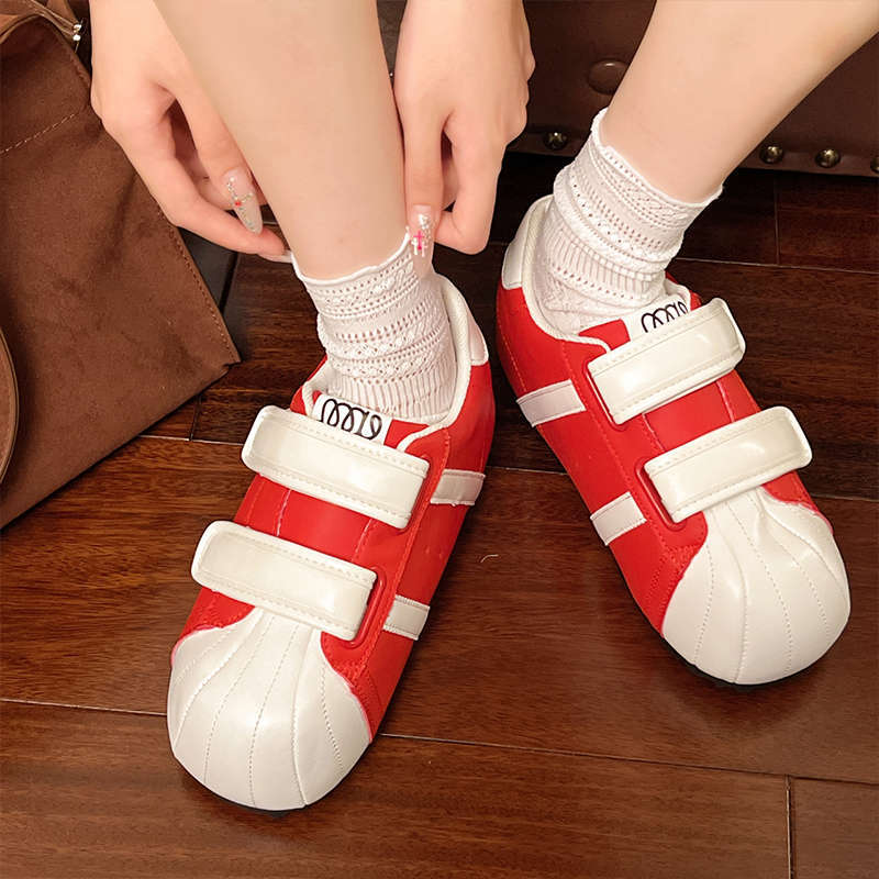 Niche design sense shell head inner height increase bread shoes women's 2025 new autumn versatile Velcro casual shoes