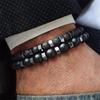 2 Stück/Set Perlenarmband Herren Lavastein Achat Tigerauge Perlen Anhänger Herren Damen Armband Sets Zirkon Beste Geschenke Pulsera