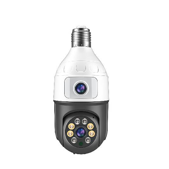 4MP Bulb E27 Dual Lens 360 Indoor Baby Surveillance Camera Home Smart Ip CCTV Night Vision Video Onvif Wifi Monitor Camera Icsee 7