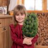 Yousheng Artificial Cedar Topiary Tree with Stake Lifelike Faux Cedar Pines Christmas Tree UV Resistant Simulated Shrubs for Front Porch Outdoor Decor