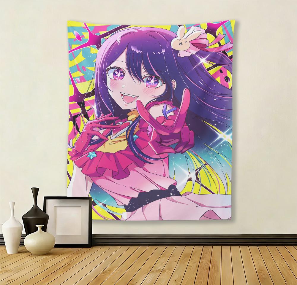 Ai HHoshino Anime Wall Tapestry Kawaii Idol Manga Art for Room Aesthetic Bedroom Decor
