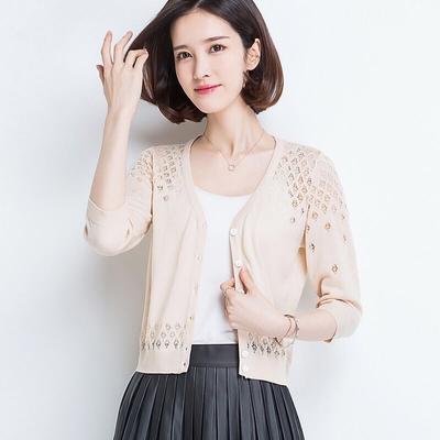 Strickjacke Damen Spitze Aushöhlen Schal Teenager Mädchen Gestrickter Pullover Weibliche Strickjacken Damen Dünner Mantel Damen Oberteile