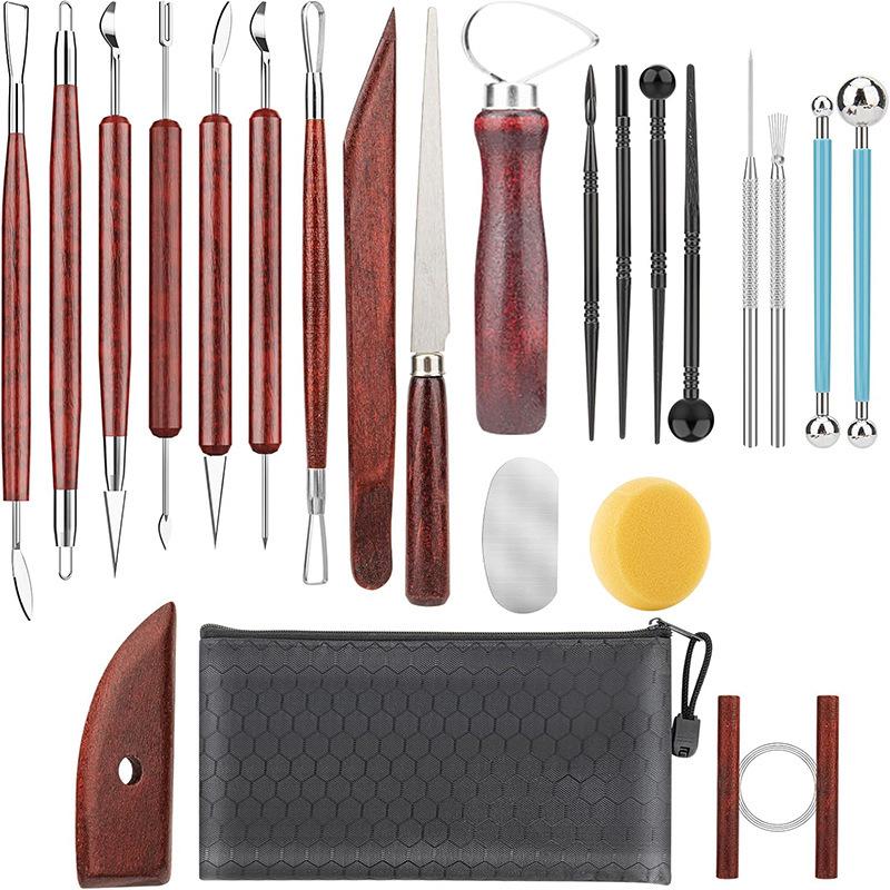 Ensemble d'outils de modelage en argile de poterie en cinq pièces pour sculpture DIY