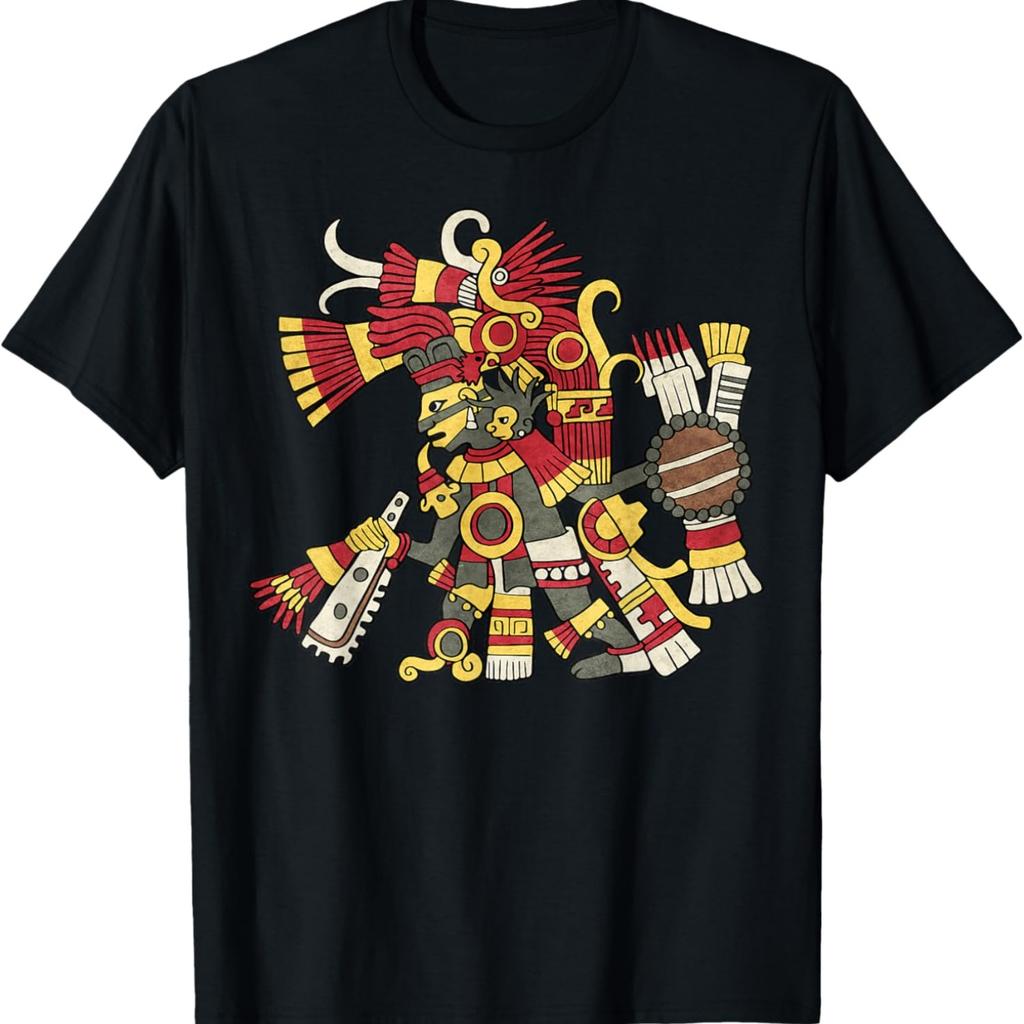 Aztec God Nahuatl Mayan Inca Toltec T-Shirt Black