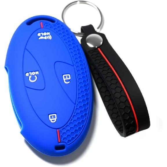 Key Fob Cover Compatible with Hyundai Tucson Facelift Kona EV SE2 Ioniq 6 Santa Cruz Elantra Key case Compatible with Hyundai Santa Fe 2026 Grandeur синий