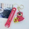New Creative Cartoon Greedy Strawberry Bear Keychain Bag Car Keychain Accessories Wholesale Kawaii Cute Personalized Gifts Y2k