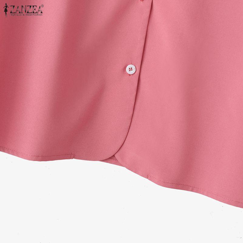 ZANZEA Bluză casual pentru femei, cu mâneci 3/4, cu decolteu rotund