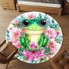 1PC Frog Flowers Office Round Area Rug, Under Office Chairs Bedroom Living Room Home Decor,Carpet for Office, -1110236